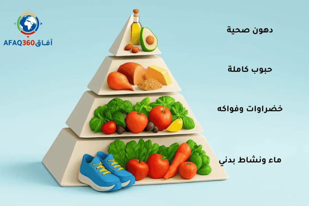 إرشادات التغذية والهرم الغذائي المحدث